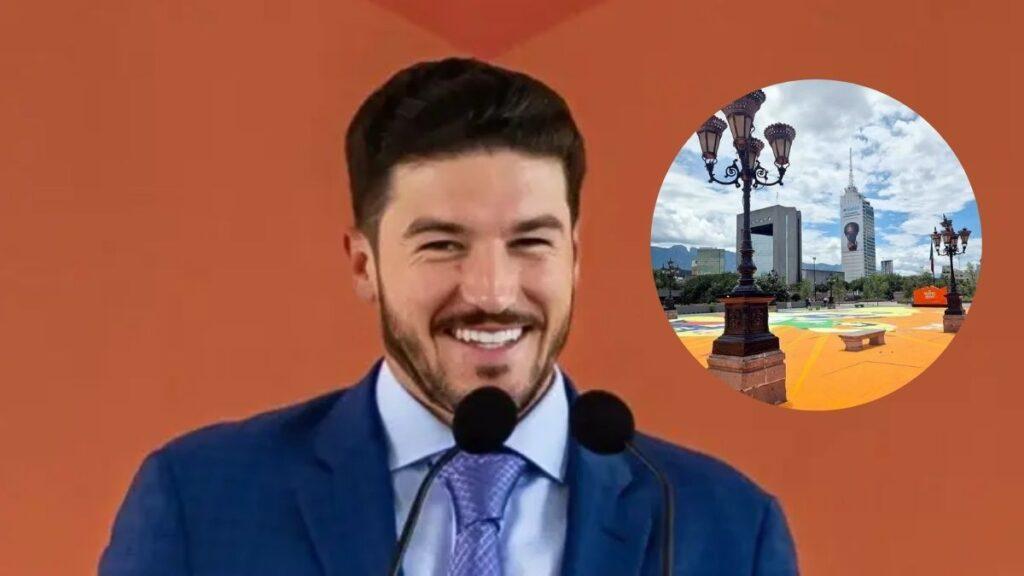 Gobernador-de-nuevo-leon-dana-faroles-historicos-con-pintura-de-movimiento-ciudadano - Tu Colonia Regia Samuel García Sonriendo a La Cámara - Tu Colonia Regia