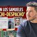 Hombre Mirando Hacia La Derecha Frente a Un Cartel Rojo Con El Titular 'crean Los Samueles Huachi‑despacho' Y Recortes De Fotos, Ciudad Iluminada Al Fondo De Noche. - Tu Colonia Regia